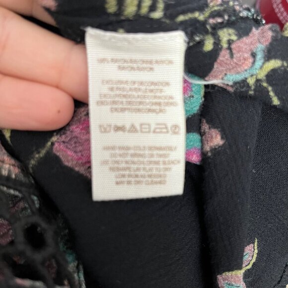 Free People Just The‎ Two Of Us Printed V Neck Floral Swing Tunic  Small - Picture 7 of 9